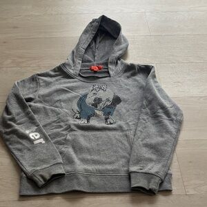 Butter Gray Hoodie with Bulldog Design